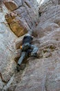 Mountaineer climbing a rock Royalty Free Stock Photo