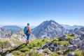 Mountaineer enjoying the view in the austrian alps