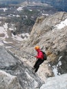 Mountaineer rappelling
