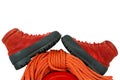 Mountaineering Boots and Rope Royalty Free Stock Photo