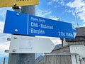 Mountaineering signposts and markings on the slopes of the Melchtal alpine valley and in the Uri Alps mountain massif, Kerns
