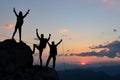 Mountaineering team on mountaintop Royalty Free Stock Photo