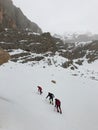 Mountaineers climbing on Emli Valley