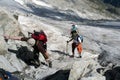 Mountaineers climbing at Mount Pico de Aneto