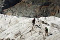 Mountaineers on Gorner-Glacier Royalty Free Stock Photo