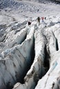 Mountaineers on Gorner-Glacier Royalty Free Stock Photo