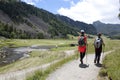 Mountaineers hiking in the Ayous Lakes Pyrenees