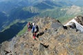 Mountaineers on the mountain rocks Royalty Free Stock Photo