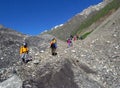 Mountaineers on the mountain rocks