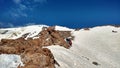 Mountain climbers climbing on north east ridge of Mount Damavand , Iran Royalty Free Stock Photo