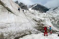 Mountaineers on snow and ice Royalty Free Stock Photo
