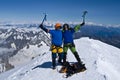 Mountaineers on top of alps - succes Royalty Free Stock Photo