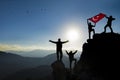 Mountaineers with Turkish flag Royalty Free Stock Photo