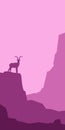 Low poly mountain goat on cliff Royalty Free Stock Photo