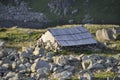Mountainhut shelter in the valley Dolina Pieciu Stawow Polskich Royalty Free Stock Photo