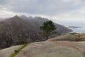 The mountainous Atlantic coast with smooth rocks at Ezaro in Galicia.
