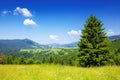 mountainous carpathian countryside scenery in summer