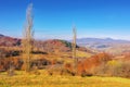 mountainous countryside in fall season