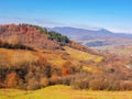 mountainous countryside in fall season