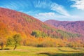 mountainous countryside landscape in autumn season Royalty Free Stock Photo