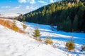 mountainous countryside landscape in winter Royalty Free Stock Photo