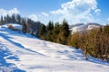 mountainous countryside landscape in winter Royalty Free Stock Photo