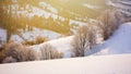 mountainous countryside landscape in winter Royalty Free Stock Photo
