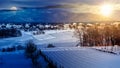 mountainous countryside landscape on winter solstice Royalty Free Stock Photo