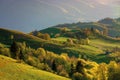 Mountainous countryside at sunset Royalty Free Stock Photo