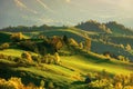 Mountainous countryside at sunset Royalty Free Stock Photo