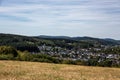 Mountainous forested panorama of the Siegerland Royalty Free Stock Photo