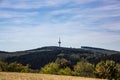 Mountainous forested panorama of the Siegerland Royalty Free Stock Photo