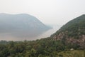 Mountainous Landscape along the Hudson River in Cold Spring New York on a Foggy Day Royalty Free Stock Photo