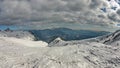 Winter mountain landscape. Snow at high altitude - Ciucas Mountains, landmark attraction in Romania Royalty Free Stock Photo