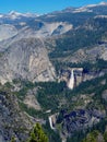 Mountain Landscape with a Waterfall in Yosemite Royalty Free Stock Photo