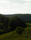 The mountainous landscape of Kashubia. Wiezyca Poland