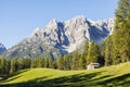 Mountainous landscape in morning in Italian dolomite Alps Royalty Free Stock Photo