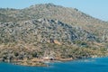 Mountainous Mediterranean coastline in Bozburun village near Marmaris resort town in Mugla province of Turkey