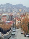 Mountainous rangy street with a full view on Ankara