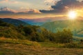 Mountainous rural landscape at sunset Royalty Free Stock Photo