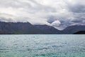 The mountainous shores of Lake Wakatipu. New Zealand Royalty Free Stock Photo