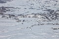 Mountainous terrain, gullies, surface erosion and Caldera volcano