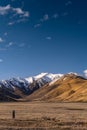 Mountainous view along State Highway 8 from Fairlie to the famous Lake Tekapo Royalty Free Stock Photo