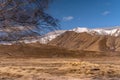 Mountainous view along State Highway 8 from Fairlie to the famous Lake Tekapo Royalty Free Stock Photo