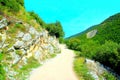 Mountainous view at the path to the Lame Rosse Royalty Free Stock Photo