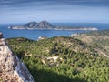 Mountainous west coast of the island of Majorca, Royalty Free Stock Photo