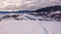 mountainous winter landscape in morning light Royalty Free Stock Photo