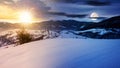 mountainous winter landscape in morning light Royalty Free Stock Photo