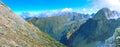 Mountain panorama. Mountain rocky landscape. Real photo of Tatra Mountains in Slovakia.