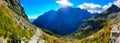 Mountain panorama. Mountain rocky landscape. Real photo of Tatra Mountains in Slovakia.